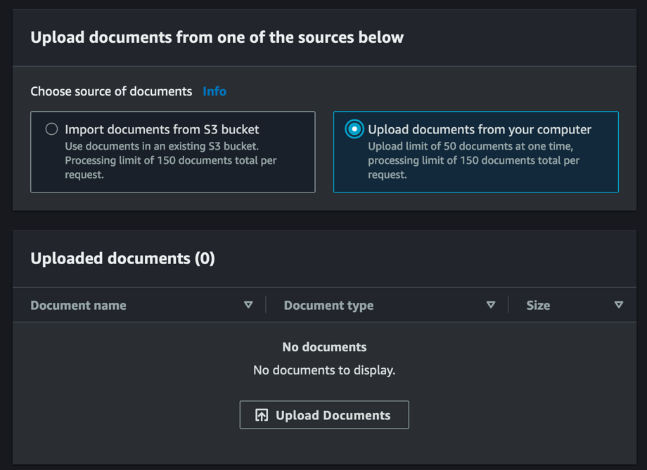 Vi introduserer Amazon Textract Bulk Document Uploader for forbedret evaluering og analyse | Amazon Web Services PlatoBlockchain Data Intelligence. Vertikalt søk. Ai.