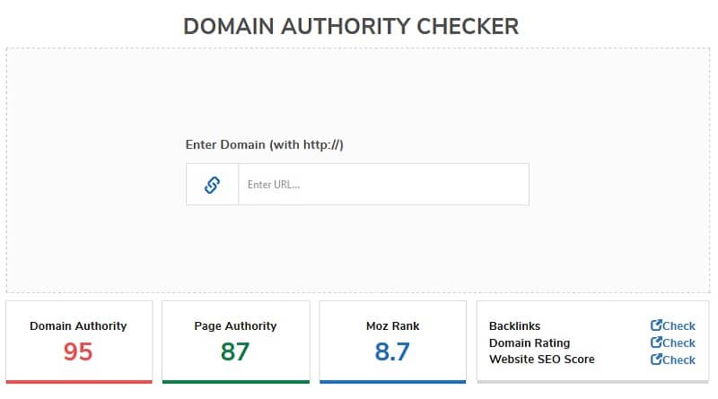 Domain Authority Checker Tool