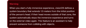 Apple อธิบายขอบเขต VR Playspace ของ Vision Pro