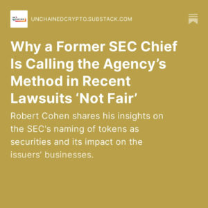 ראש הסייבר לשעבר של ה-SEC: הדרך של ה-SEC לכנות ניירות ערך לאסימונים היא 'לא הוגנת'