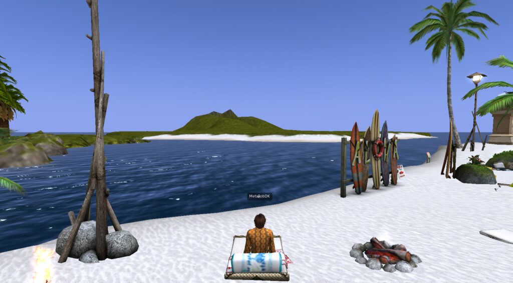 Second Life'ta bir sahil konumu.