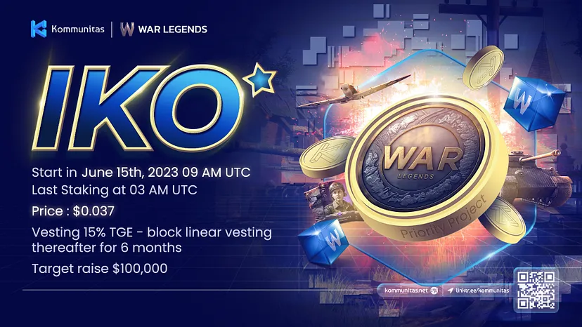 Kommunitas x War Legends Priority IKO Details - BitcoinWorld Mobile gaming PlatoBlockchain Data Intelligence. Vertical Search. Ai.