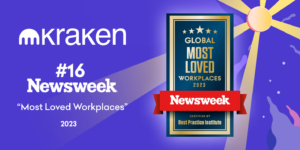 Kraken er anerkendt som en Newsweek Top 100 Global Most Loved Workplace