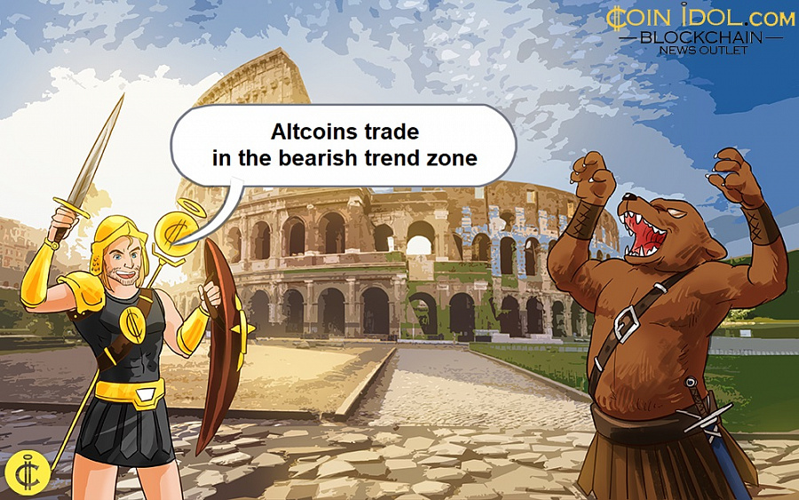 Altcoins trade in the bearish trend zone