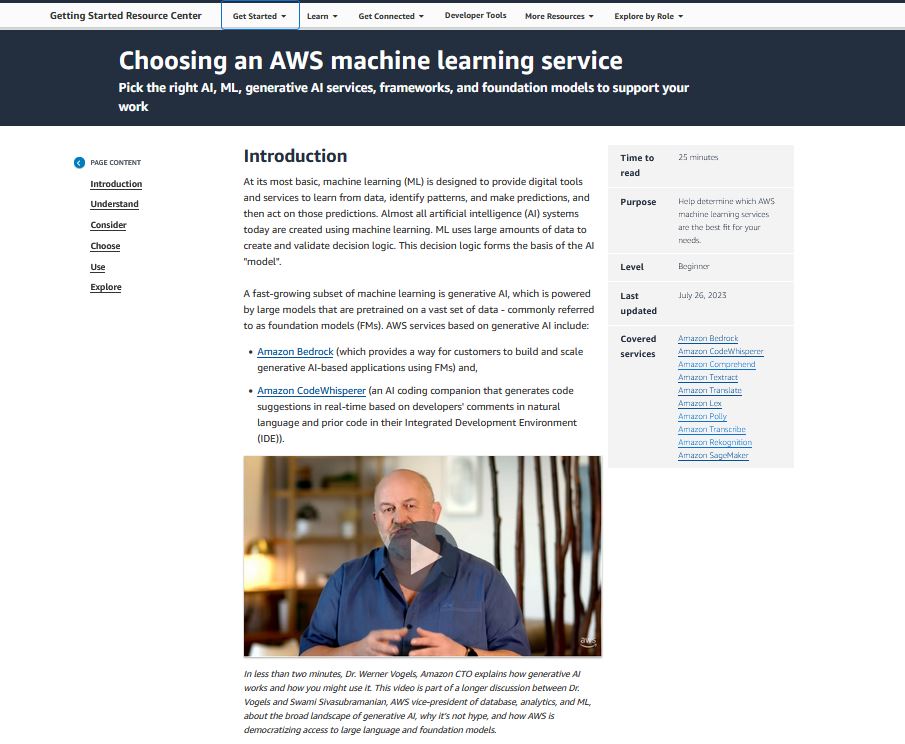 AWS erbjuder nya artificiell intelligens, maskininlärning och generativa AI-guider för att planera din AI-strategi | Amazon Web Services PlatoBlockchain Data Intelligence. Vertikal sökning. Ai.