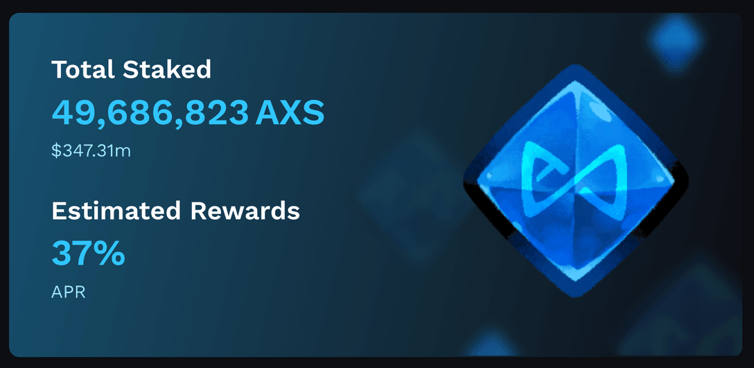 Staking AXS tokens to earn rewards in Axie Infinity