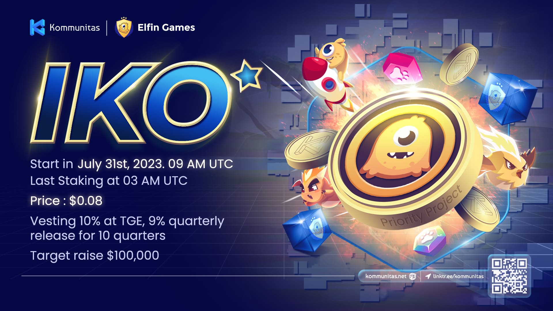 Kommunitas x Elfin Games Priority IKO Details Gaming and Metaverse PlatoBlockchain Data Intelligence. Vertical Search. Ai.