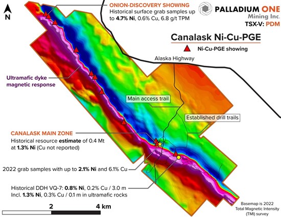 Palladium One recibe el permiso de exploración de clase 1 y comienza el programa de exploración de campo en el proyecto Canalask Nickel, Yukón, Canadá
