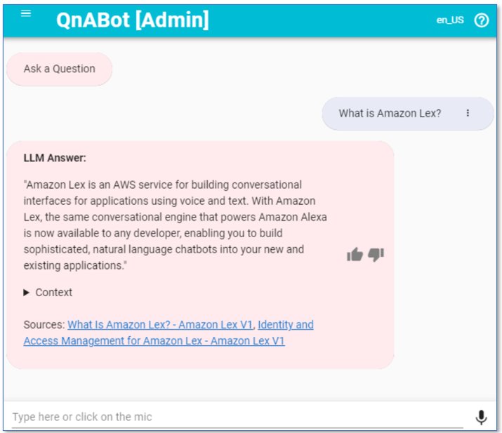 Deploy self-service question answering with the QnABot on AWS solution powered by Amazon Lex with Amazon Kendra and large language models | Amazon Web Services Extracts PlatoBlockchain Data Intelligence. Vertical Search. Ai.