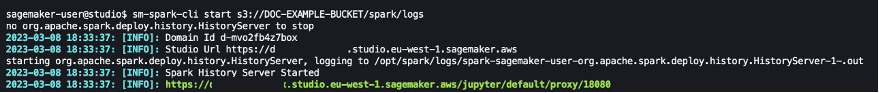 Spark Kullanıcı Arayüzünü Amazon SageMaker Studio'da Barındırın | Amazon Web Hizmetleri PlatoBlockchain Veri Zekası. Dikey Arama. Ai.