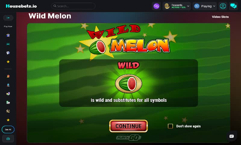 Wild Melon slot at Housebets.io.