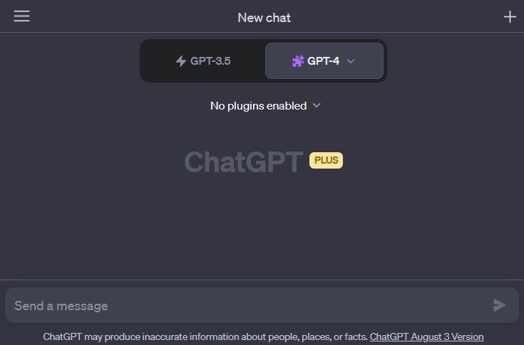 ChatGPT Interface Screenshot