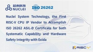 Nuclei, verdens første RISC-V CPU IP-leverandør, oppnår ISO 26262 ASIL-D produktsertifikat