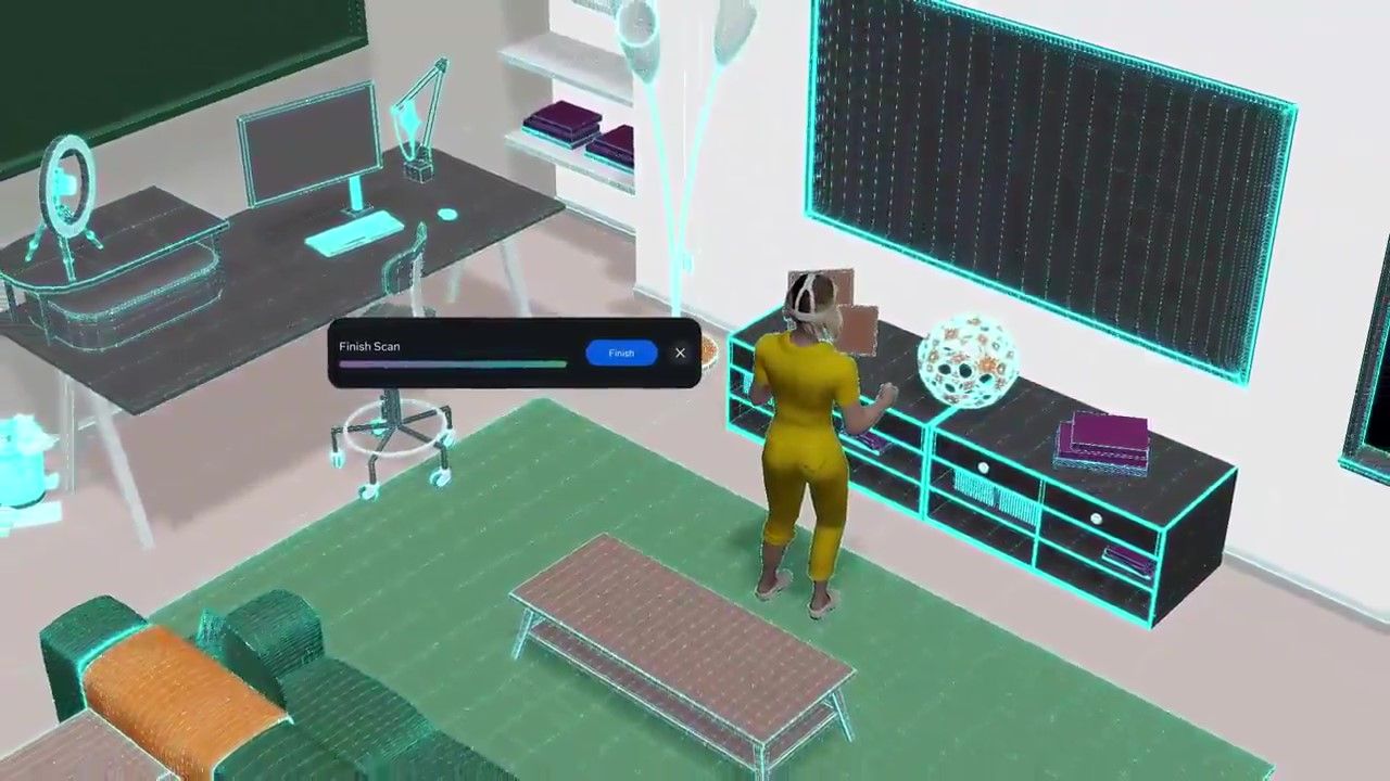 Posnetek vdelane programske opreme Quest 3 prikazuje podatkovno inteligenco PlatoBlockchain 3D-mreže sobnega senzorja globine. Navpično iskanje. Ai.