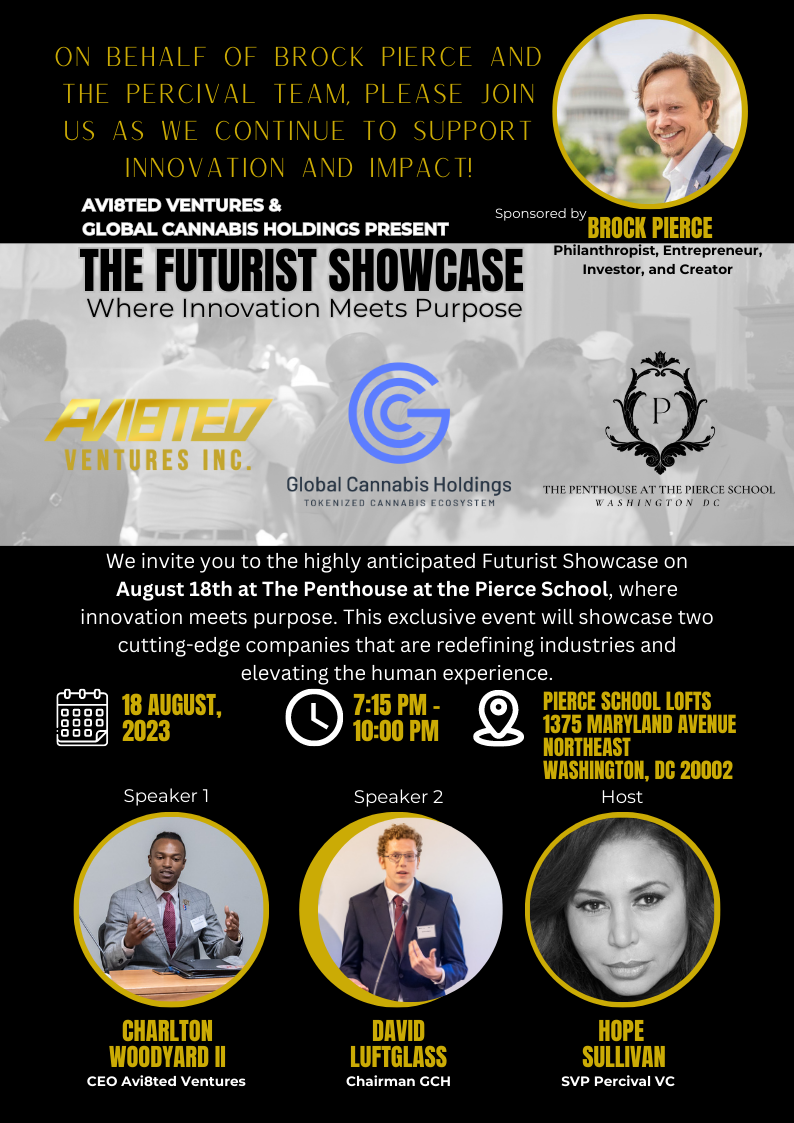 Pioneering Synergy of Innovation and Purpose: The Futurist Showcase at the Pierce School Penthouse Featuring Global Cannabis Holdings and Avi8ted Ventures. visionary PlatoBlockchain Data Intelligence. Vertical Search. Ai.