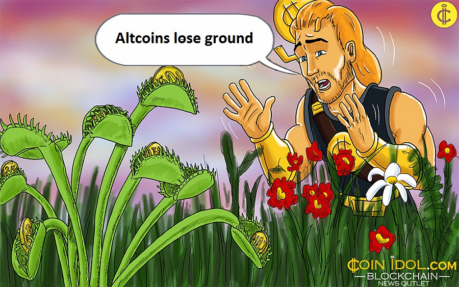 Altcoins lose ground