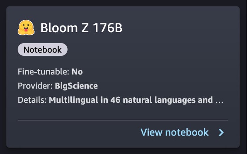 کارت مدل BloomZ 176B را انتخاب کنید