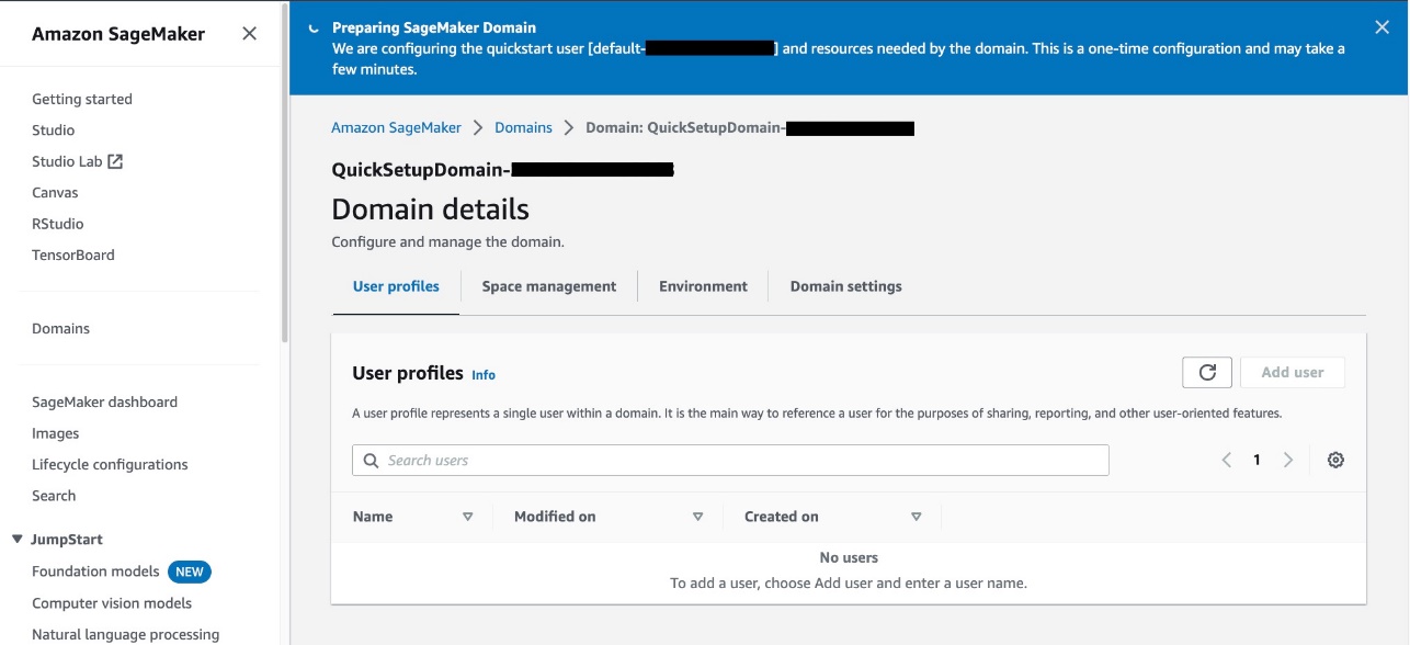 Amazon SageMaker đơn giản hóa việc thiết lập Amazon SageMaker Studio cho người dùng cá nhân | Dịch vụ web của Amazon PlatoThông minh dữ liệu Blockchain. Tìm kiếm dọc. Ái.