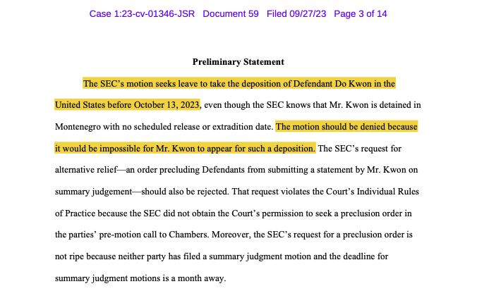 Do Kwon sier at SECs utleveringsforespørsel er umulig