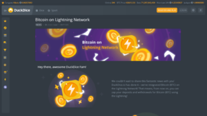 DuckDice BTC Lightning Network Betalningar och webbplatsuppdateringar | BitcoinChaser