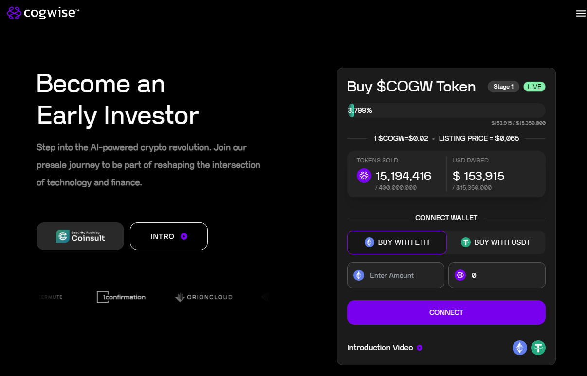 Noul proiect AI Crypto Cogwise lansează prevânzarea de jetoane - Creșteți-vă tranzacțiile