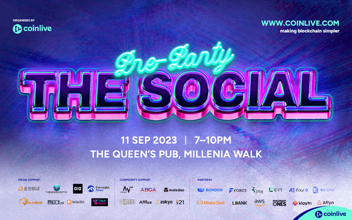 REGISTER NOW: Coinlive's Pre-TOKEN2049 Event "The Social Pre-Party’" specialize PlatoBlockchain Data Intelligence. Vertical Search. Ai.