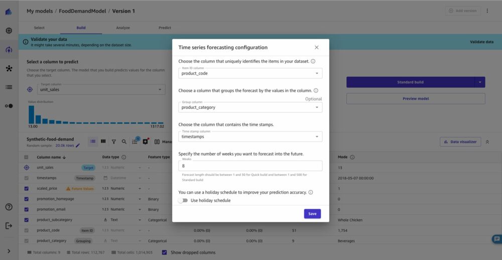 Pospešite svoje napovedovanje časovnih vrst za do 50 odstotkov z uporabniškim vmesnikom Amazon SageMaker Canvas in API-ji AutoML | Spletne storitve Amazon