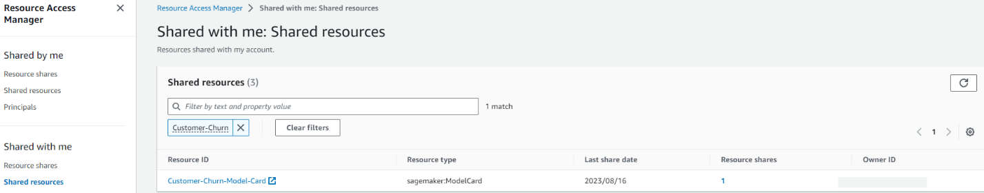 Utiliser le partage de cartes modèles Amazon SageMaker pour améliorer la gouvernance des modèles | Amazon Web Services PlatoBlockchain Data Intelligence. Recherche verticale. Aï.