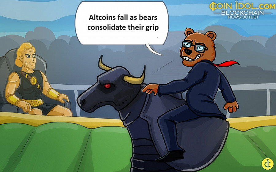 Altcoins fall as bears consolidate their grip