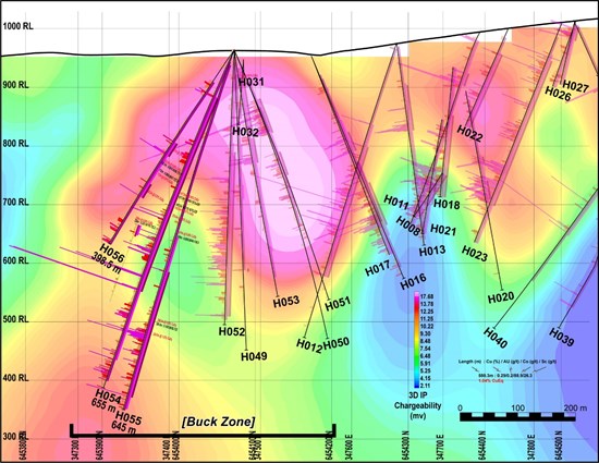 Doubleview meldt dat sterke mineralisatie de Buck-zone van de Lisle-afzetting nog eens 250 meter zuid-zuidwest breidt