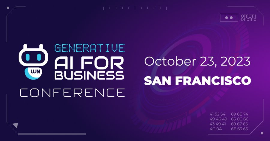 GenAI Business Conference on October 23 in San Francisco | Live Bitcoin News locale PlatoBlockchain Data Intelligence. Vertical Search. Ai.