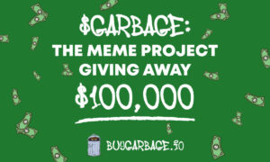 A Memecoin Project $Garbage 100 XNUMX dolláros ajándékot indít