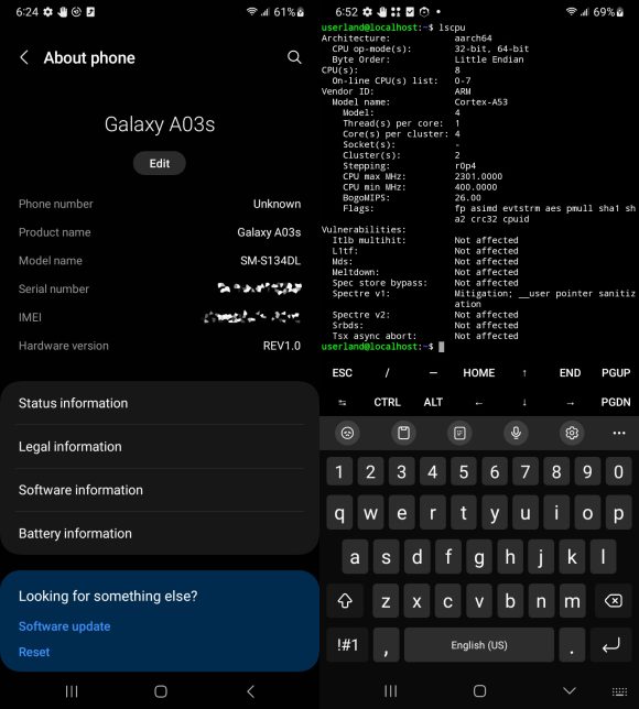 Utilizzo dello smartphone Samsung Galaxy A03s per VerusCoin (VRSC) Mining PlatoBlockchain Data Intelligence. Ricerca verticale. Ai.