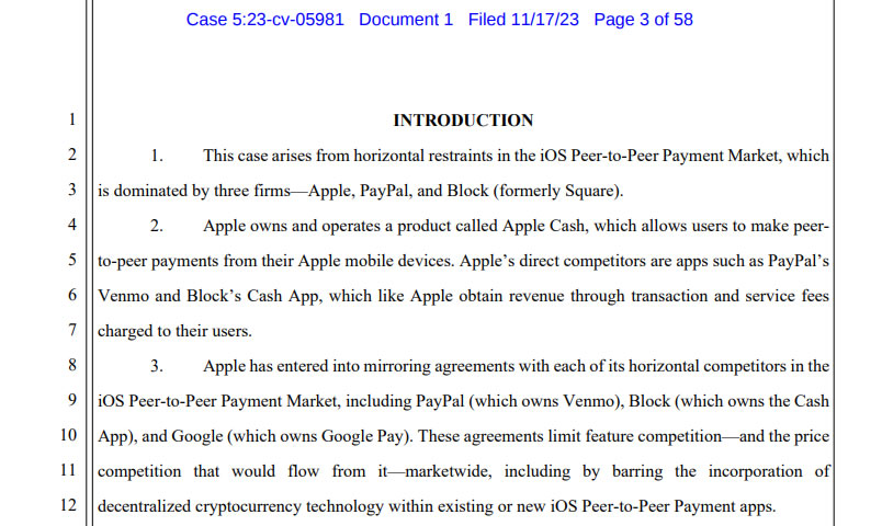 Apple sued for blocking crypto tech for P2P payments blocking PlatoBlockchain Data Intelligence. Vertical Search. Ai.