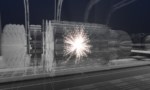 Impressão artística de uma colisão de partículas no Future Circular Collider