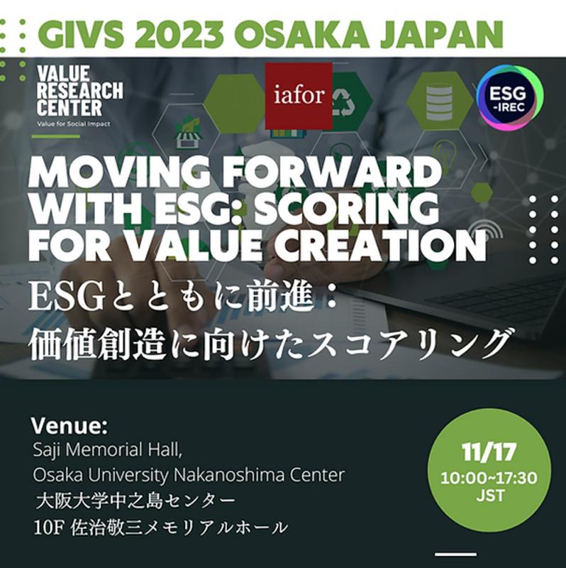 Global Innovation & Value Summit (GIVS) 2023, Nov 17: 'Moving Forward with ESG: Scoring for Value Creation' JAPANESE GOVERNMENT PlatoBlockchain Data Intelligence. Vertical Search. Ai.