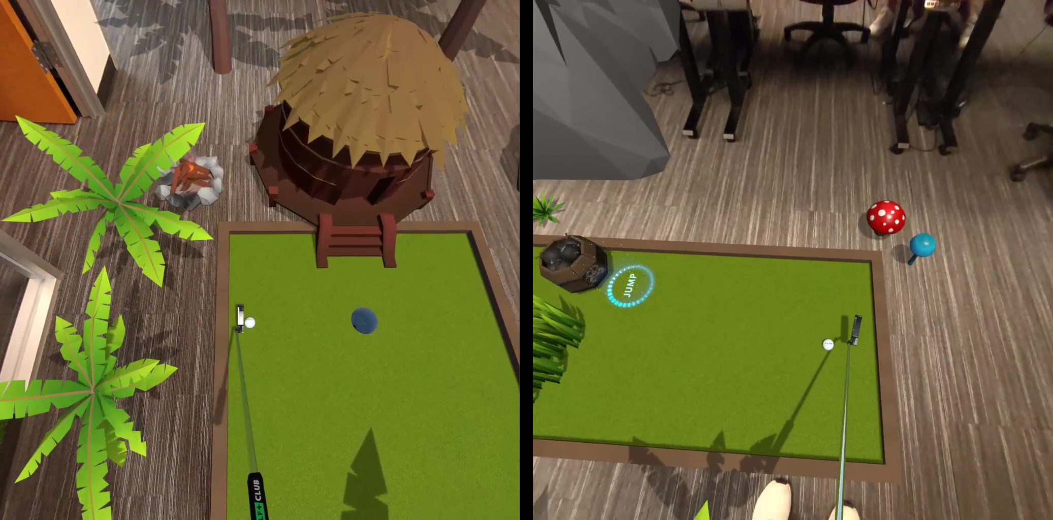 GOLF+ تشوق لوضع Mini Golf الواقعي المختلط للعبة Quest 3