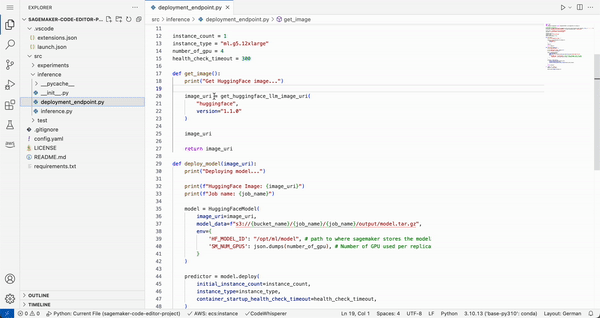 New – Code Editor, based on Code-OSS VS Code Open Source now available in Amazon SageMaker Studio | Amazon Web Services Amazon EC2 PlatoBlockchain Data Intelligence. Vertical Search. Ai.
