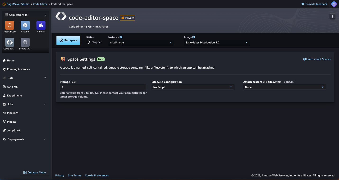 New – Code Editor, based on Code-OSS VS Code Open Source now available in Amazon SageMaker Studio | Amazon Web Services toolkit PlatoBlockchain Data Intelligence. Vertical Search. Ai.