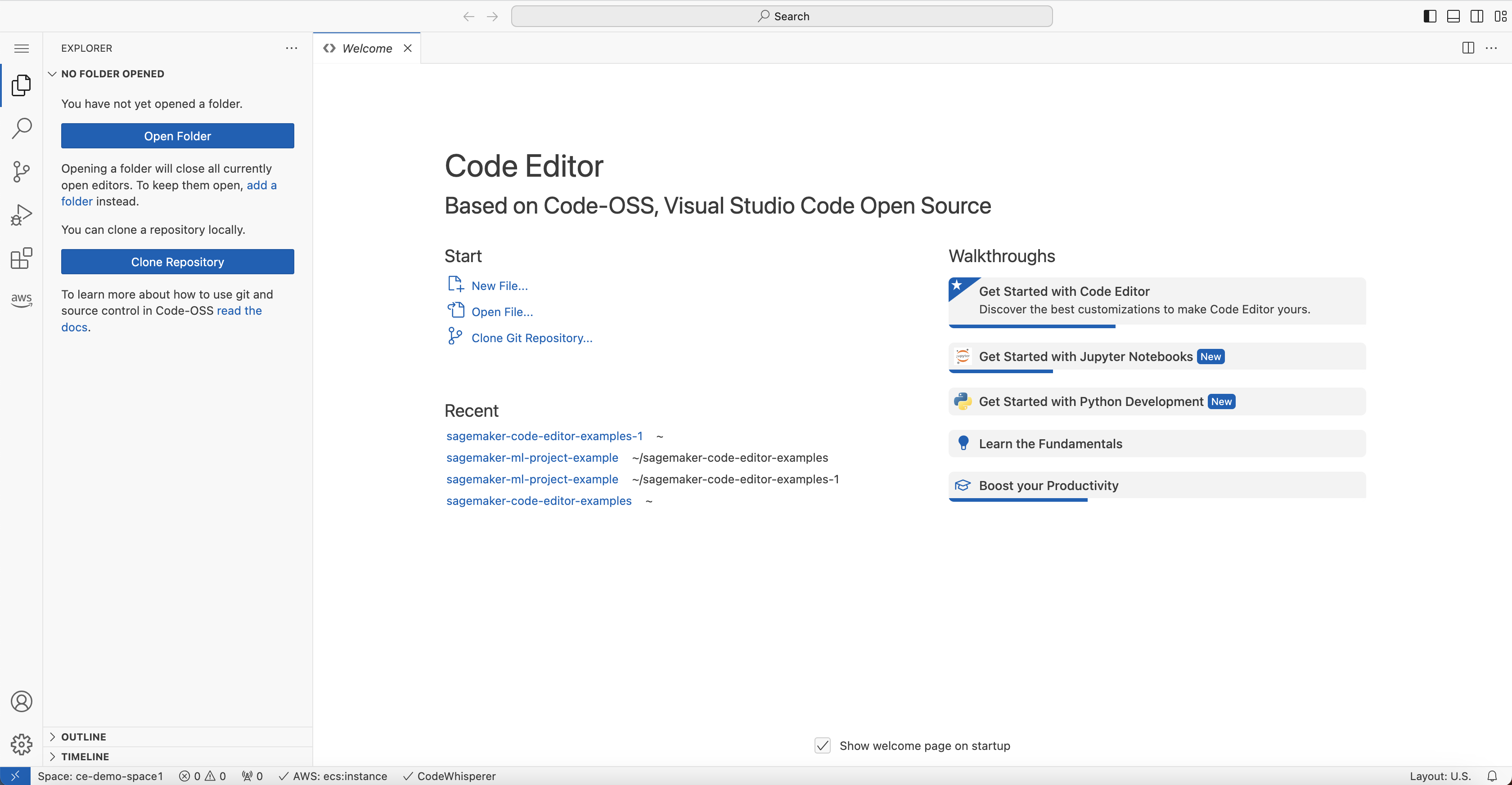 New – Code Editor, based on Code-OSS VS Code Open Source now available in Amazon SageMaker Studio | Amazon Web Services product manager PlatoBlockchain Data Intelligence. Vertical Search. Ai.
