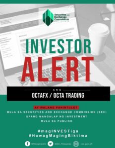 La SEC expone las actividades de inversión no autorizadas de OCTAFX/OCTA TRADING en Filipinas