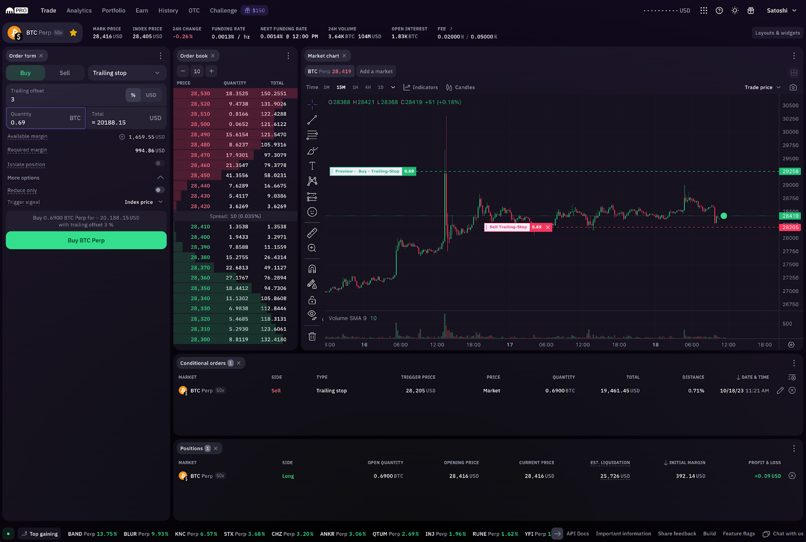 Announcing trailing stop orders on Kraken Pro price rally PlatoBlockchain Data Intelligence. Vertical Search. Ai.