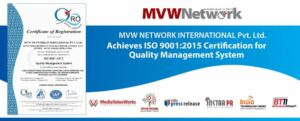 Maailmanlaajuinen digitaalinen PR- ja viestintäpalveluntarjoaja "MediaValueWorks" saa ISO 9000-2015 laadunhallintasertifikaatin
