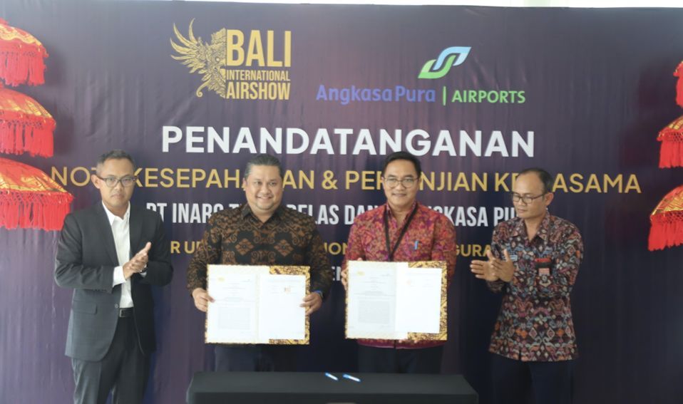 ลงนามบันทึกความเข้าใจความร่วมมือระหว่างผู้จัดงาน Bali International Airshow และ Angkasa Pura I