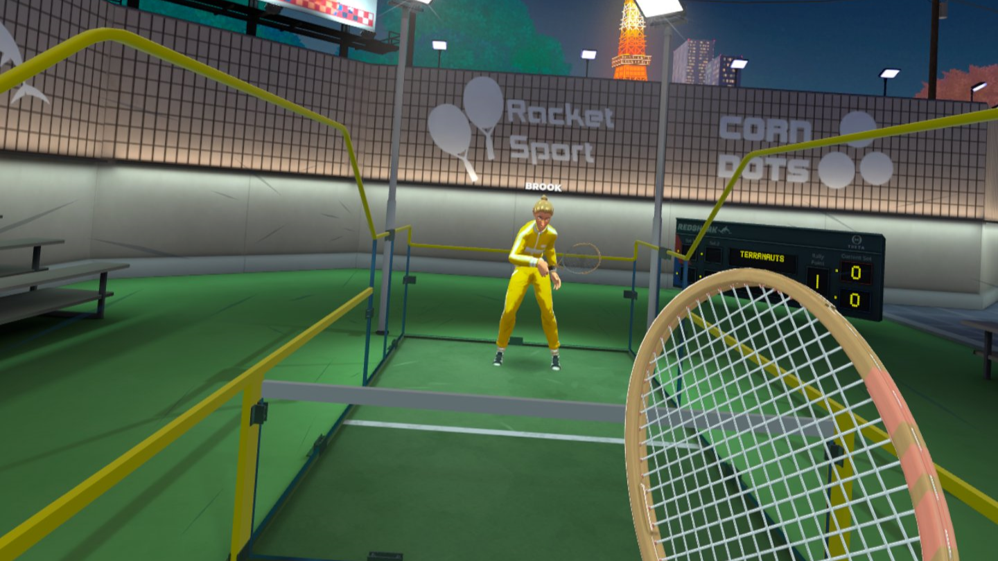Captura de tela do Racket Club na Quest 3