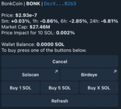 Kuva artikkeliin - BONKbot Telegram Bot Guide: Nopein tapa ostaa ja myydä Solana-kolikoita