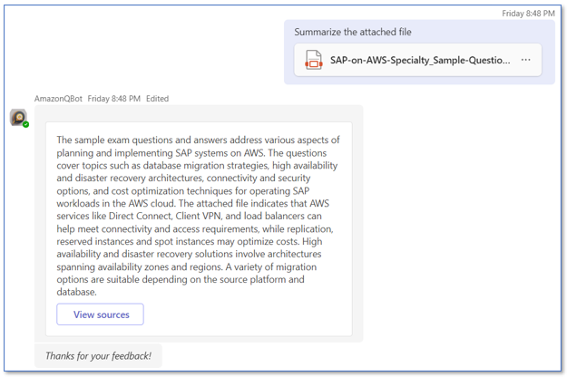 Deploy a Microsoft Teams gateway for Amazon Q, your business expert | Amazon Web Services Wikipedia PlatoBlockchain Data Intelligence. Vertical Search. Ai.