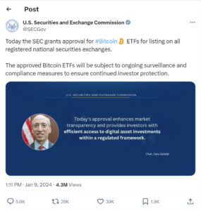 Conta oficial da SEC X do Hacker Commandeers, regulador de alegações falsas aprovou o ETF Spot Bitcoin - The Daily Hodl