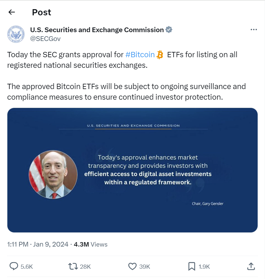Hacker Commandeers Official SEC X Account, Falsely Claims Regulator Has Approved Spot Bitcoin ETF - The Daily Hodl sec chair PlatoBlockchain Data Intelligence. Vertical Search. Ai.