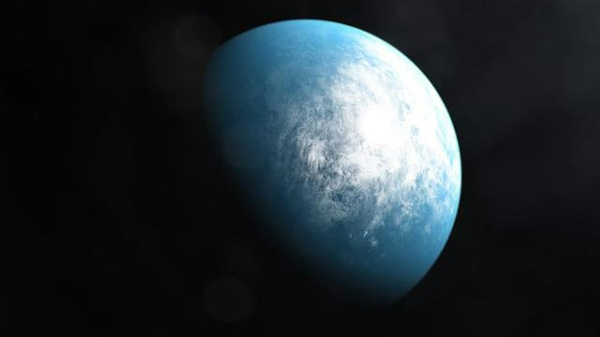 une planète bleue dans l'espace